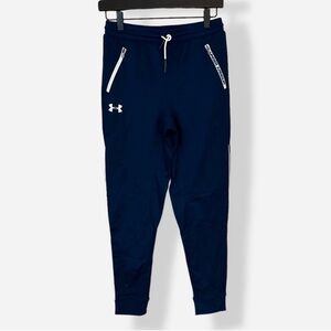 Under Armour Navy Blue Tapered Jogger Pants YLG